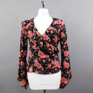 Bisou Bisou Women Shirt Black Floral 10